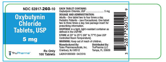 Oxybutynin Chloride 5mg Tablets 100ct