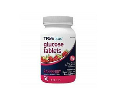 TRUEplus® Glucose Tablets, Raspberry, 50ct