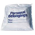 Personal Belongings Drawstring Bag, 17" x 20", White Bag/Blue Writing