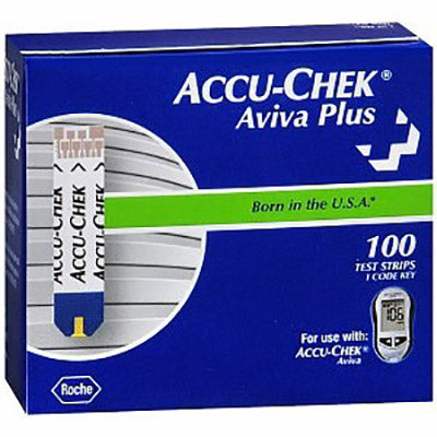 Accu-Chek® Aviva Plus Blood Glucose Test Strips, 100ct., Retail