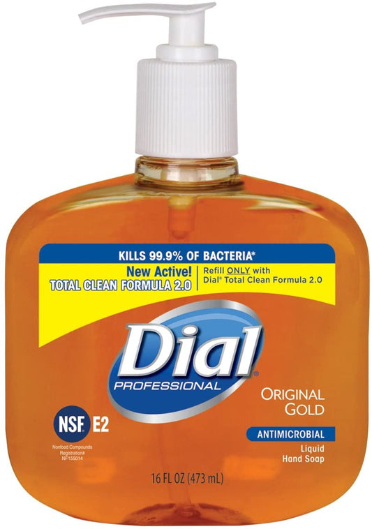 DIAL® Gold Antimicrobial Liquid Soap, 16 oz Tabletop Pump