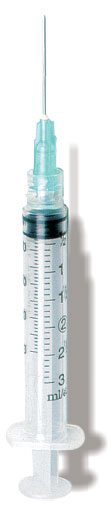 Luer Slip Syringe with Cap, 3cc