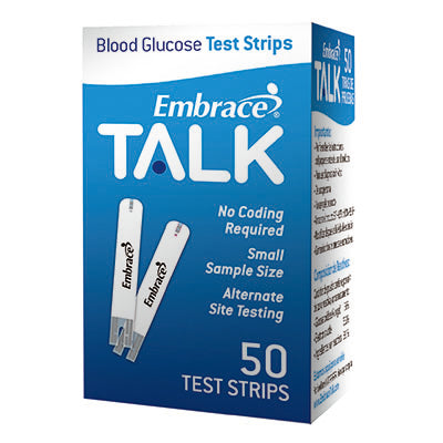 Embrace® TALK™ Blood Glucose Test Strips, 50ct