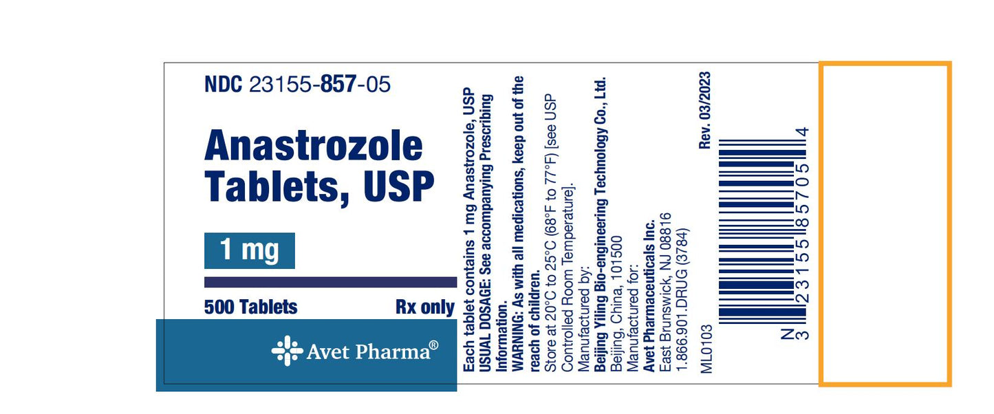 Anastrozole 1mg Tablets 500ct