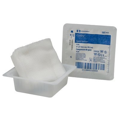 Curity™ 12-Ply Sterile Gauze Sponges, 4" x 4", 10's In A Plastic Tray