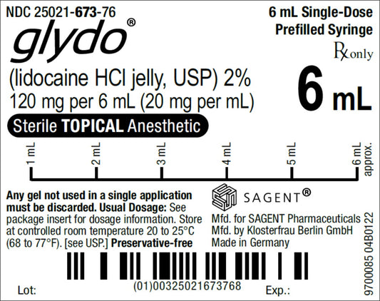 Glydo Top Jel Pfs 2% 6ML 10 ct