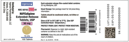 Nifedipine ER Osmotic Release 30mg Tablets 100ct
