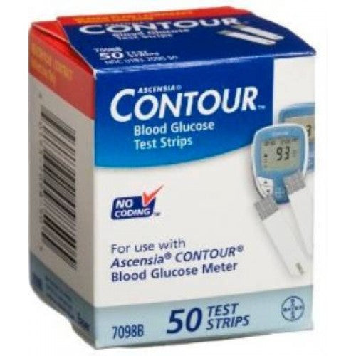 CONTOUR® Blood Glucose Test Strips, Medicare, Red, 50ct