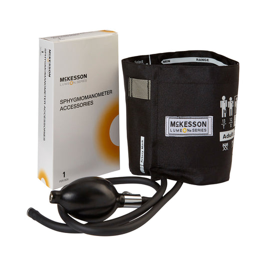 McKesson LUMEON™ Blood Pressure Cuff & Bulb, Adult, 23-40cm, Black