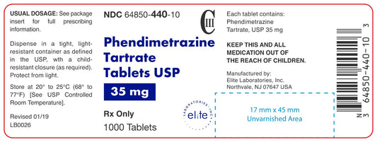 Phendimetrazine Tartrate 35mg Tablets 1000ct (CIII)