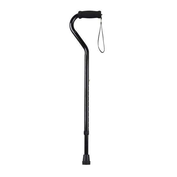 Offset Handle Aluminum Cane Black, Each