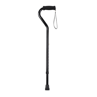 Offset Handle Aluminum Cane Black, Each