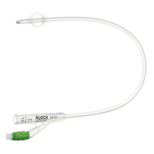 RÜsch® 100% Silicone, 2 way Foley Catheter, 16", 14Fr, 5cc Balloon