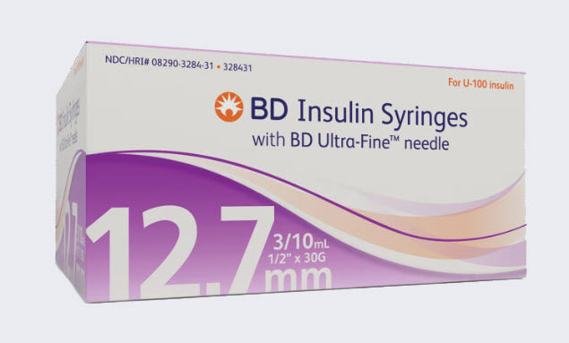 BD™ Insulin Syringe Ultra-Fine™ Needle, 3/10 cc, 30 G x 12.7 mm