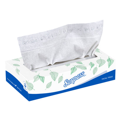 Surpass Facial Tissue, 8" X 8.4", 2-Ply, White