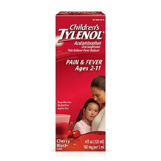 Tylenol® Children Pain Reliever, Cherry Blast, 160mg/5mL, 4oz Bottle