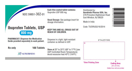 Ibuprofen 800mg Tablets 100ct