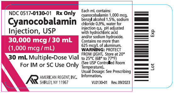 Cyanocobalamin Injection 1000mg/mL, 30mL MDV