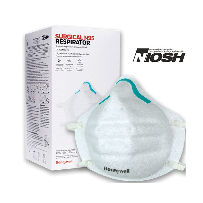 N95 Particulate Respirator and Surgical Mask, ASTM Level 3, White