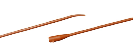 Red Rubber Intermittent Coude Catheter, 1 Drainage Eye, 18Fr