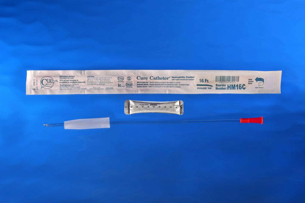 Cure Catheter® Hydrophilic Catheter with Coude Tip, 16Fr     A4352