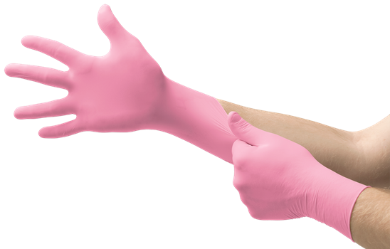 Micro-Touch® NitraFree™ Exam Gloves, Pink, Powder Free, X-Small