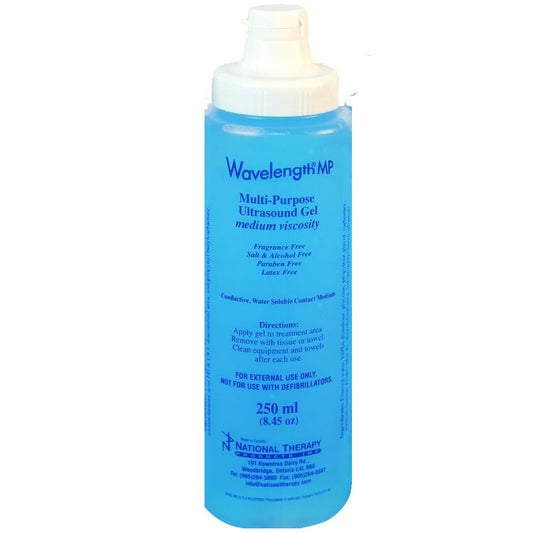 Sabelmed Wavelength® Multi-Purpose Ultrasound Gel, 250mL Flip Cap Bottle w/Seal, Blue