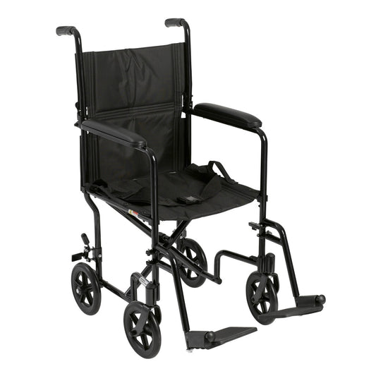 Aluminum Transport Chair 19" Black, Each