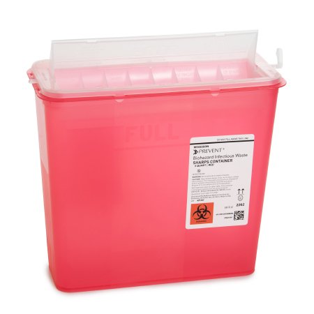 Prevent® 5qt Sharps Container, Red Base