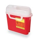 BD™ Patient/Exam Room Sharps Collector, 5.4qt, Counterbalanced Side Entry, Red