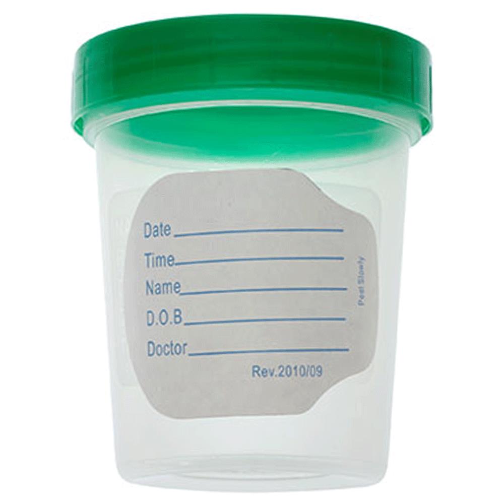 Specimen Containers, Sterile,Latex-Free, 4oz with Lid, Patient Label