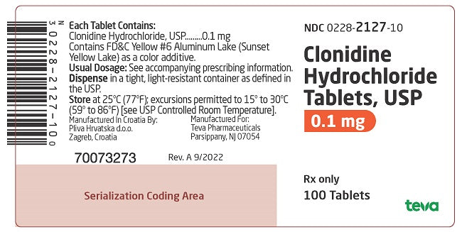 Clonidine HCL 0.1mg Tablets 100ct