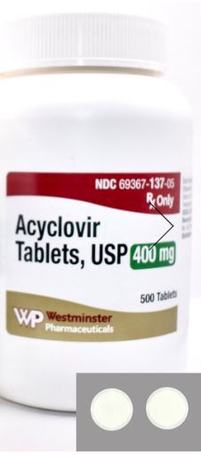 Acyclovir 400mg Tablets 500ct