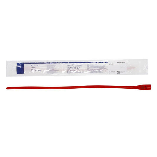 Dover™ Red Rubber Robinson Urethral Catheter, 18Fr, 14", Latex