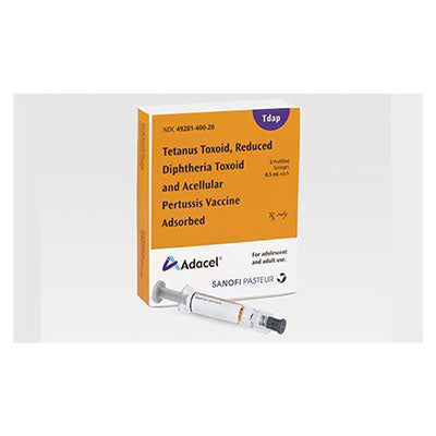 Adacel (TDAP Tetanus, Diphtheria and Acellular Pertussis) PFS w/o latex 0.5ml, 5 pack Single Dose Syringe