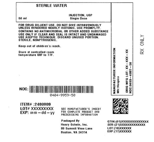 Sterile Water Inj. SDV 50mL (1) Vial (Repack)