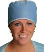 Disposable Surgeon's Cap with Adjustable Tie Backs, Blue