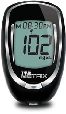 True Metrix™ Blood Glucose Monitoring System, Meter, 3 Volt Battery, Lancing Device, 10 Sterile Lancets, Instruction Manual, Log Book, Carrying Case