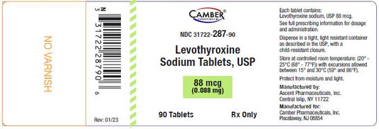 Levothyroxine 88mcg Tablets 90 ct