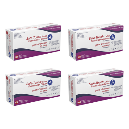Safe-Touch® Latex Exam Gloves, Powder-Free, Large