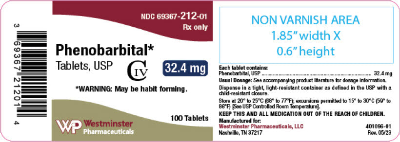 Phenobarbital USP 32.4mg Tablets 100ct (CIV)