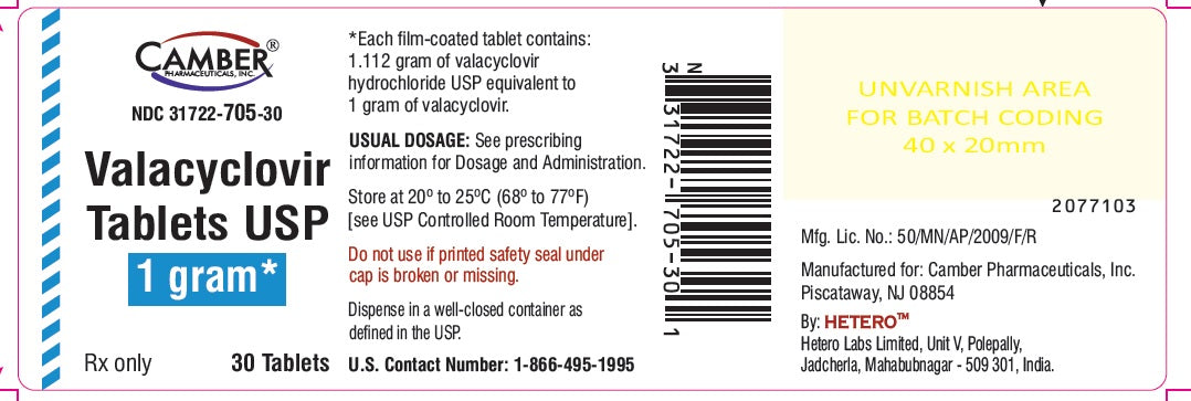 Valacyclovir 1000mg / 1gm Tablets 30ct