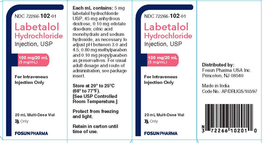 Labetalol Hydrochloride Inj. 100mg/20mL MDV (1) 20mL Vial