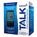 Embrace® TALK™ Blood Glucose Meter Only, 2 AAA Batteries, Carrying Case, Log Book, Instructions