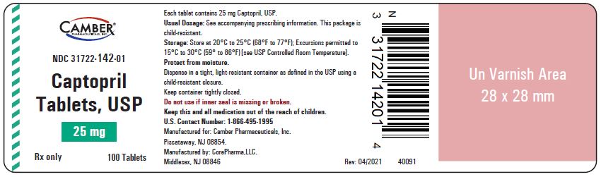 Captopril 25mg Tablets 100 ct