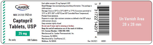 Captopril 25mg Tablets 100 ct