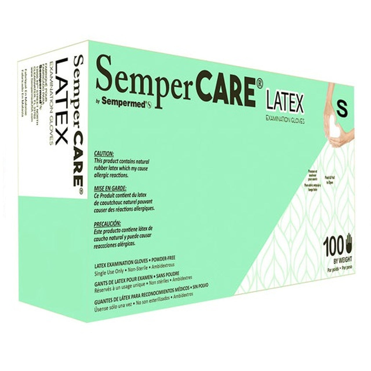 Sempermed Sempercare® Textured Latex Exam Glove, Small