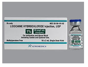 Lidocaine Hydrochloride Inj. Preservative Free (PF)  USP 1% 20mg/2mL, 10pk SDV