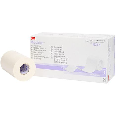 3M™ Microfoam™ Surgical Tape, White, 4" x 5 1/2 yds