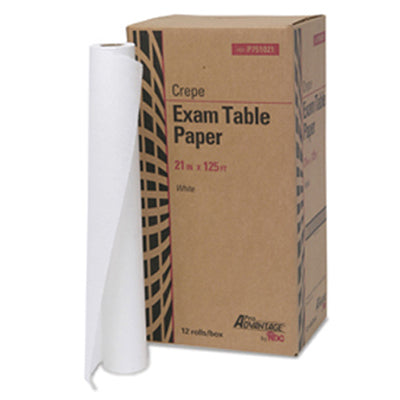 Crepe Exam Table Paper, 21" x 125 ft, White